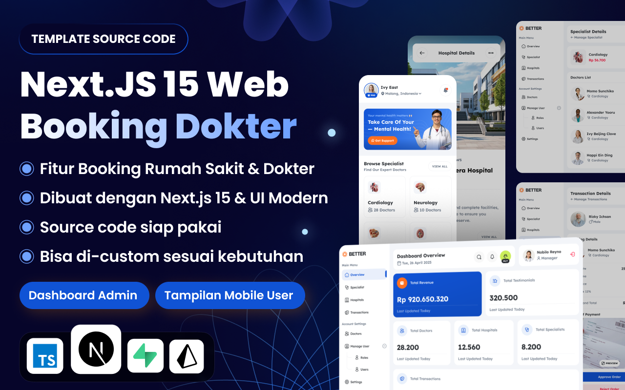 Kelas Source Code Next JS 15 Web Hospital & Doctor Appointment di BuildWithAngga